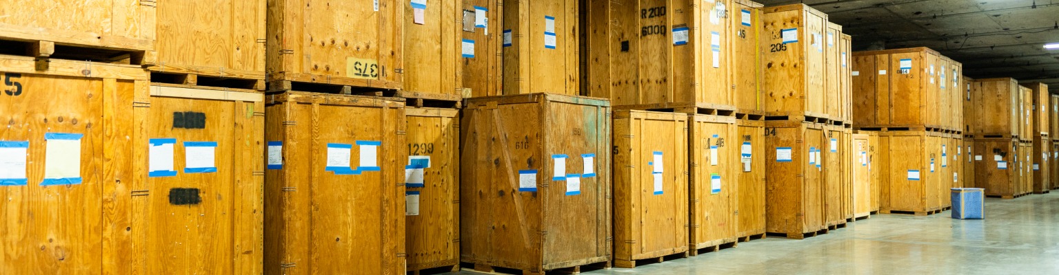 crated storage in McGuire's St. Louis storage facility